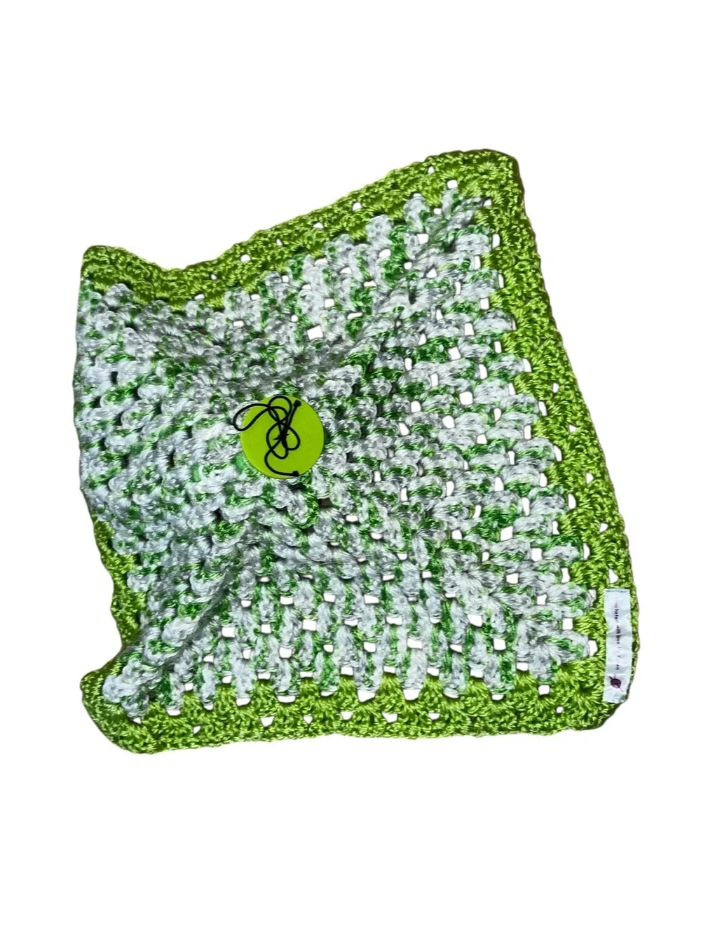 Oscar the grouch sesame Street, handmade crochet baby lovey blanket green white